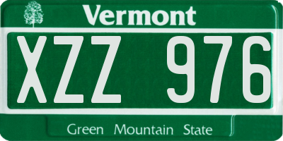 VT license plate XZZ976