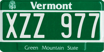 VT license plate XZZ977