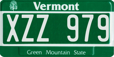 VT license plate XZZ979