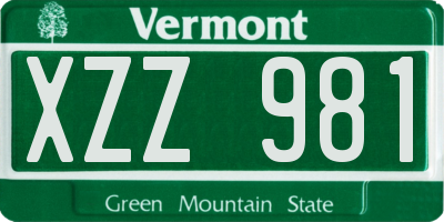 VT license plate XZZ981
