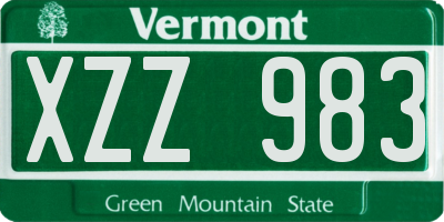 VT license plate XZZ983