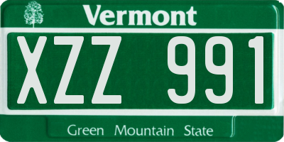 VT license plate XZZ991