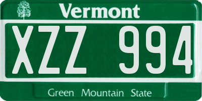VT license plate XZZ994