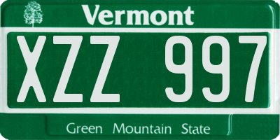 VT license plate XZZ997