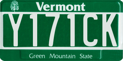 VT license plate Y171CK
