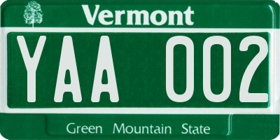 VT license plate YAA002