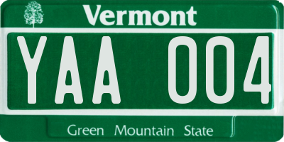VT license plate YAA004