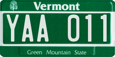 VT license plate YAA011