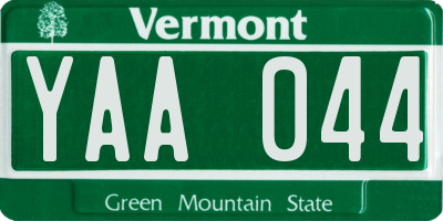 VT license plate YAA044