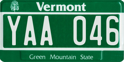 VT license plate YAA046