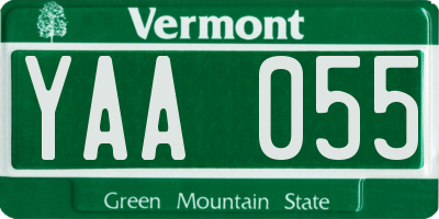 VT license plate YAA055