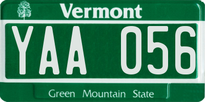 VT license plate YAA056