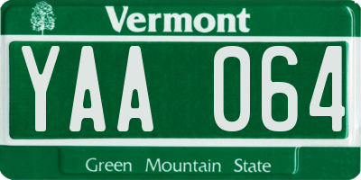 VT license plate YAA064
