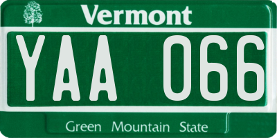 VT license plate YAA066