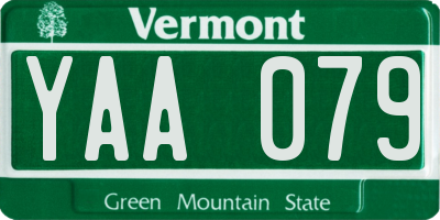 VT license plate YAA079