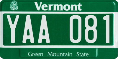 VT license plate YAA081