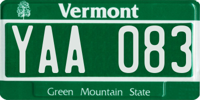 VT license plate YAA083