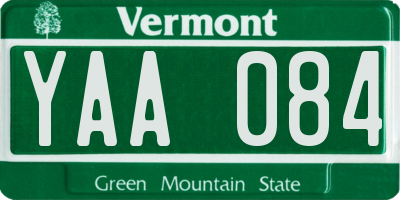 VT license plate YAA084