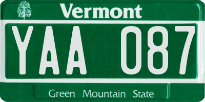 VT license plate YAA087