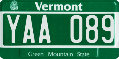 VT license plate YAA089