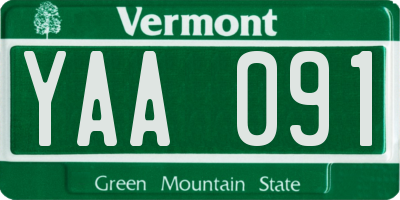 VT license plate YAA091
