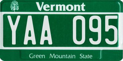 VT license plate YAA095