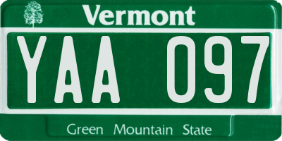 VT license plate YAA097