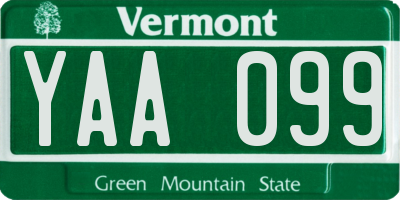 VT license plate YAA099