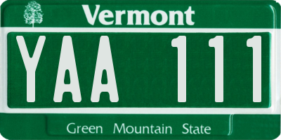 VT license plate YAA111
