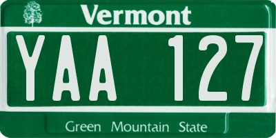 VT license plate YAA127