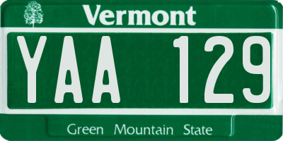 VT license plate YAA129