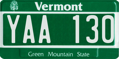 VT license plate YAA130