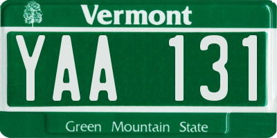 VT license plate YAA131