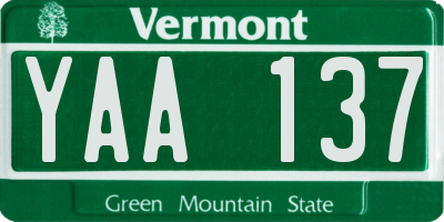 VT license plate YAA137