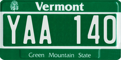 VT license plate YAA140