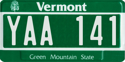 VT license plate YAA141