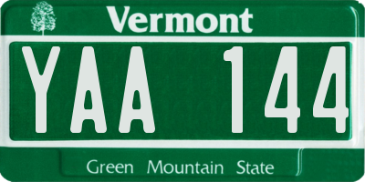 VT license plate YAA144