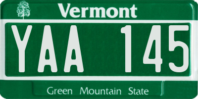 VT license plate YAA145