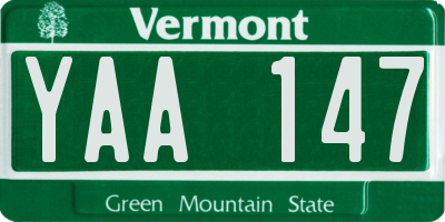 VT license plate YAA147