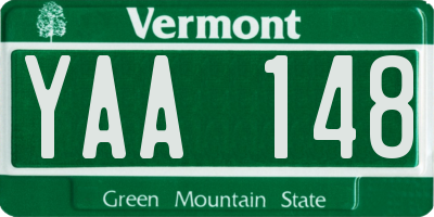 VT license plate YAA148