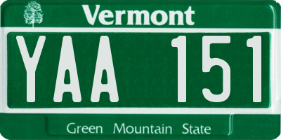 VT license plate YAA151