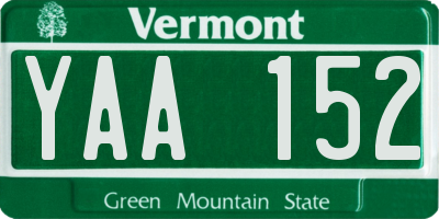 VT license plate YAA152