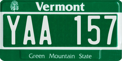 VT license plate YAA157