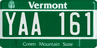 VT license plate YAA161