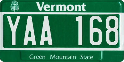 VT license plate YAA168