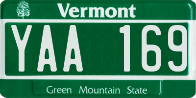 VT license plate YAA169