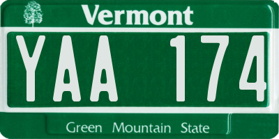 VT license plate YAA174