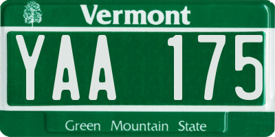VT license plate YAA175