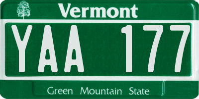 VT license plate YAA177