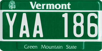 VT license plate YAA186